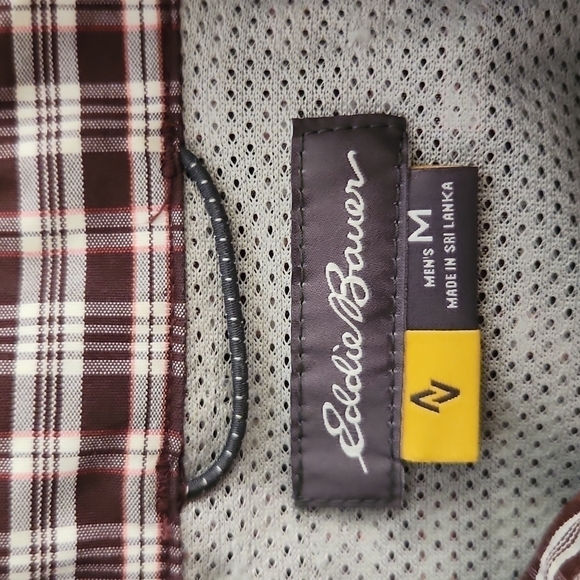 Eddie Bauer Maroon Plaid Button Down Shirt - Picture 5 of 7